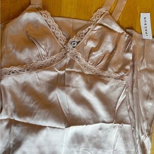 bnwt pacsun beverly and beck midi pink lace trim dress